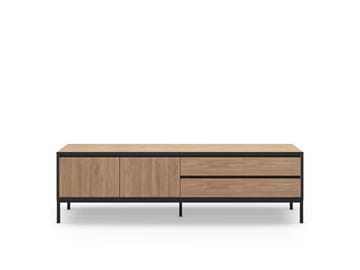 Velar TV-bænk 180x55x40 cm - naturlig eg, træsort, sort, sort - Møbler - TV borde & mediemøbler - TV-borde