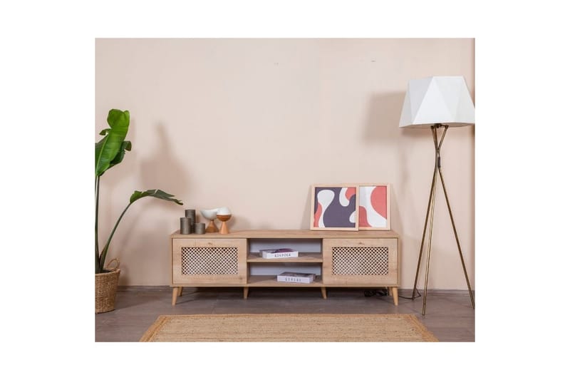 Velin TV-bænk 55 cm - Mellemfarvet træ - Møbler - TV borde & mediemøbler - TV-borde