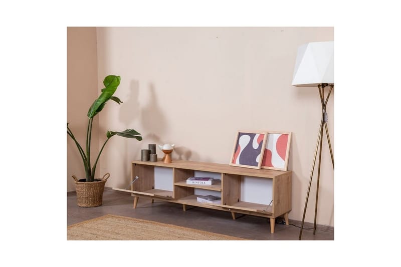 Velin TV-bænk 55 cm - Mellemfarvet træ - Møbler - TV borde & mediemøbler - TV-borde