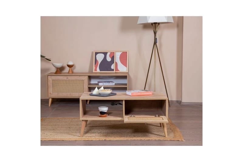 Velin TV-bænk 55 cm - Mellemfarvet træ - Møbler - TV borde & mediemøbler - TV-borde
