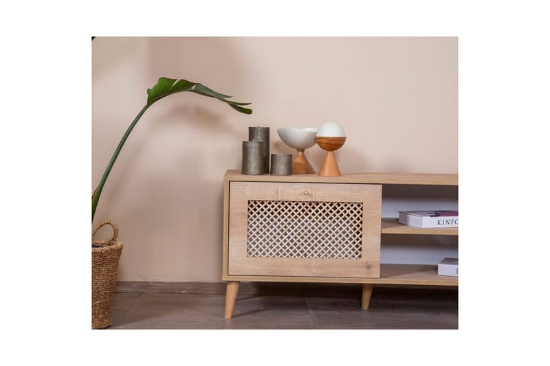 Velin TV-bænk 55 cm - Mellemfarvet træ - Møbler - TV borde & mediemøbler - TV-borde