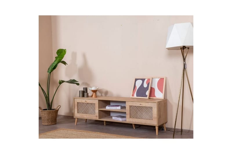 Velin TV-bænk 55 cm - Mellemfarvet træ - Møbler - TV borde & mediemøbler - TV-borde