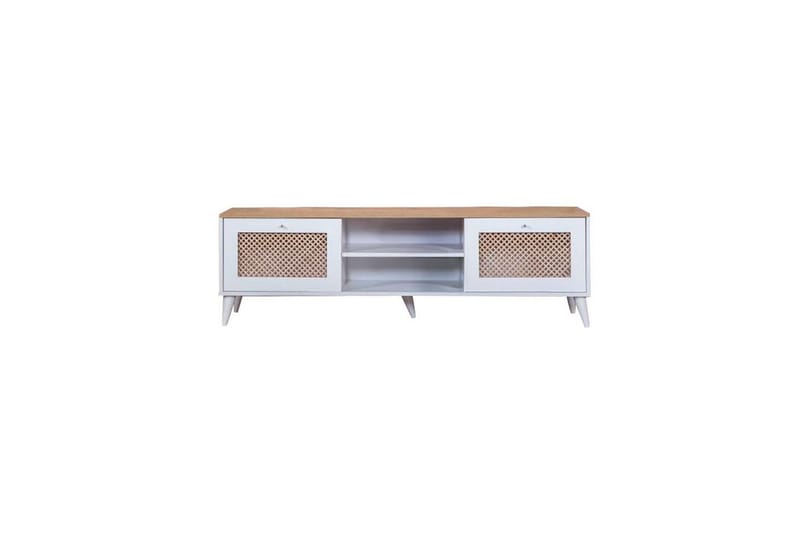 Velin TV-bænk 55 cm - Mellemfarvet træ/Hvid - Møbler - TV borde & mediemøbler - TV-borde