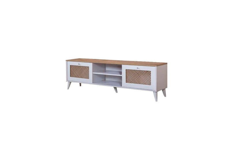 Velin TV-bænk 55 cm - Mellemfarvet træ/Hvid - Møbler - TV borde & mediemøbler - TV-borde