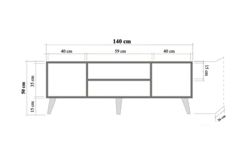 Vellavie TV-bord 140 cm med Opbevaring i Træ - Beige - Møbler - TV borde & mediemøbler - TV-borde