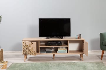 Vellavie TV-bord 140 cm med Opbevaring i Træ - Beige - Møbler - TV borde & mediemøbler - TV-borde