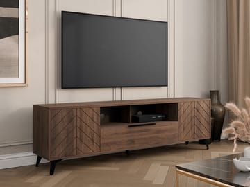 Vemdalen Gulvstående TV-bænk 204 cm med Opbevaring i Mørkt Træ - Brun - Møbler - TV borde & mediemøbler - TV-borde