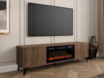 Vemdalen Gulvstående Tv-bord 184 cm med Opbevaring i Mørkt Træ - Brun - Møbler - TV borde & mediemøbler - TV-borde