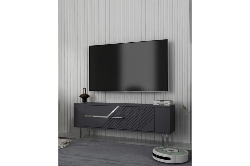 Veynor TV-bænk 120 cm - Antracit/Sølv - Møbler - TV borde & mediemøbler - TV-borde