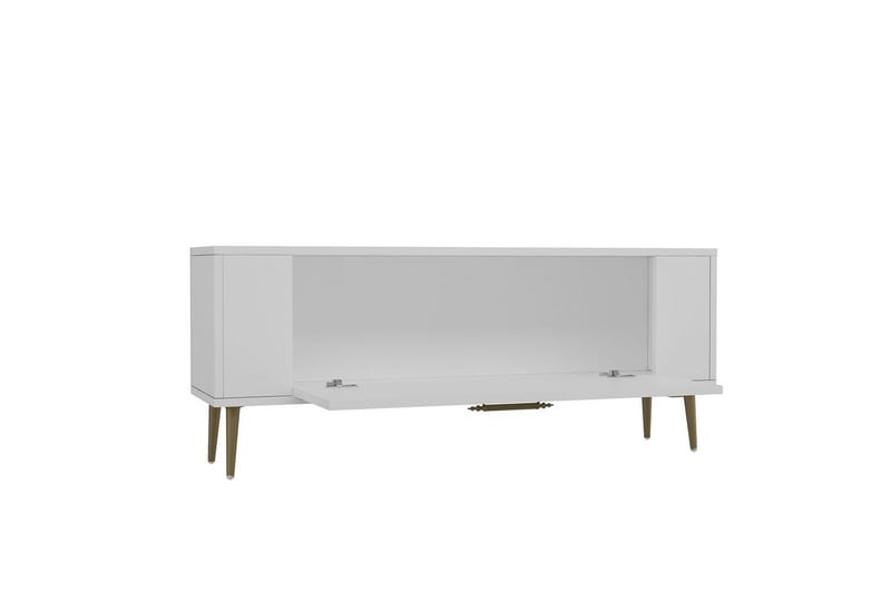 Veynor TV-bænk 120 cm - Hvid/Guld - Møbler - TV borde & mediemøbler - TV-borde