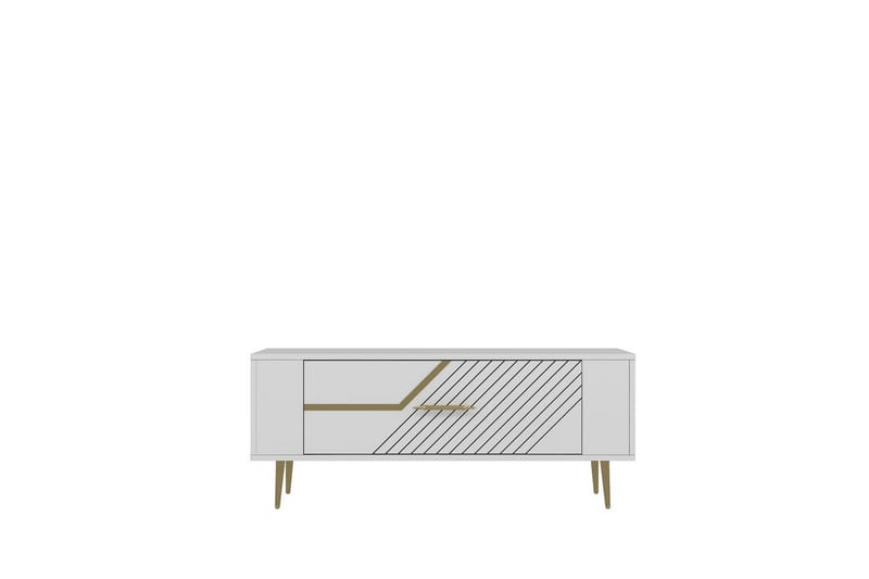 Veynor TV-bænk 120 cm - Hvid/Guld - Møbler - TV borde & mediemøbler - TV-borde