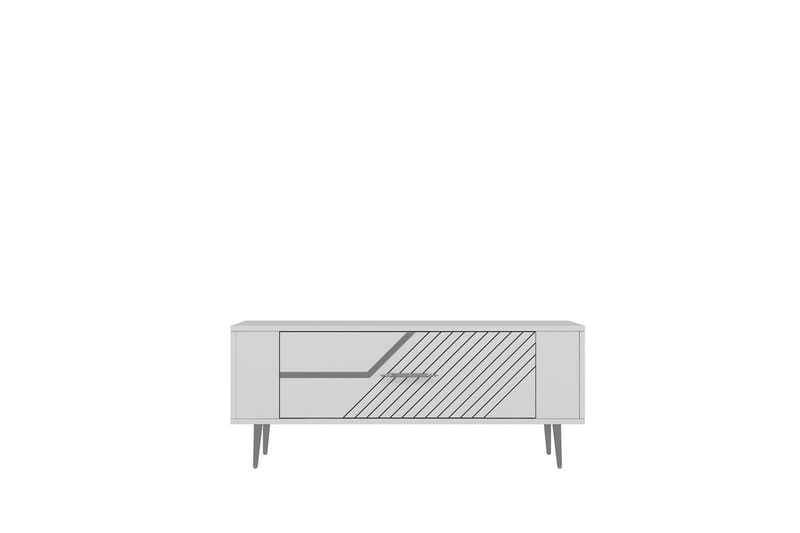 Veynor TV-bænk 120 cm - Hvid/Sølv - Møbler - TV borde & mediemøbler - TV-borde