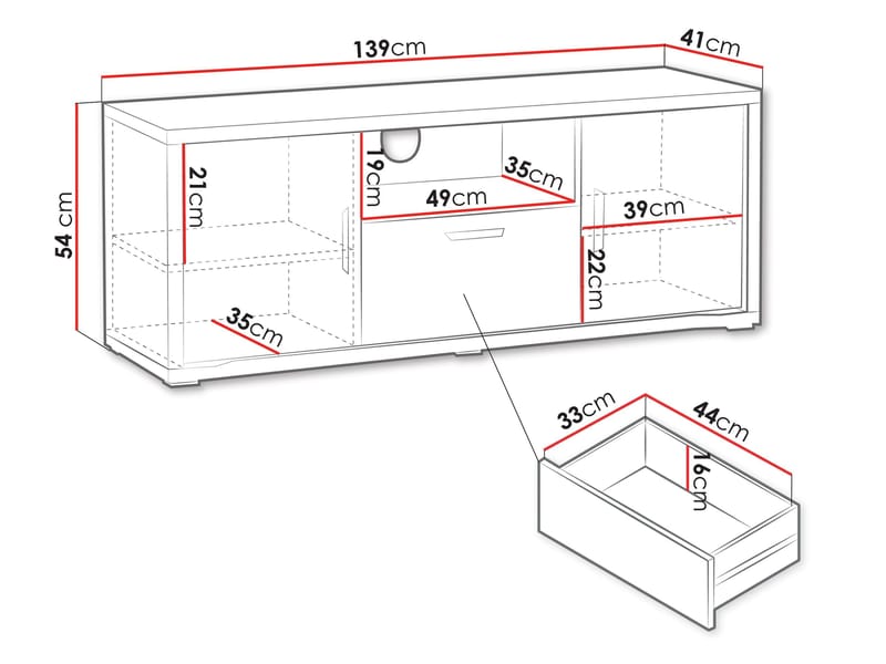 Veyricus TV-bord 139 cm - Møbler - TV borde & mediemøbler - TV-skab