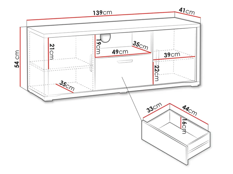Veyricus TV-bord 139 cm - Møbler - TV borde & mediemøbler - TV-skab