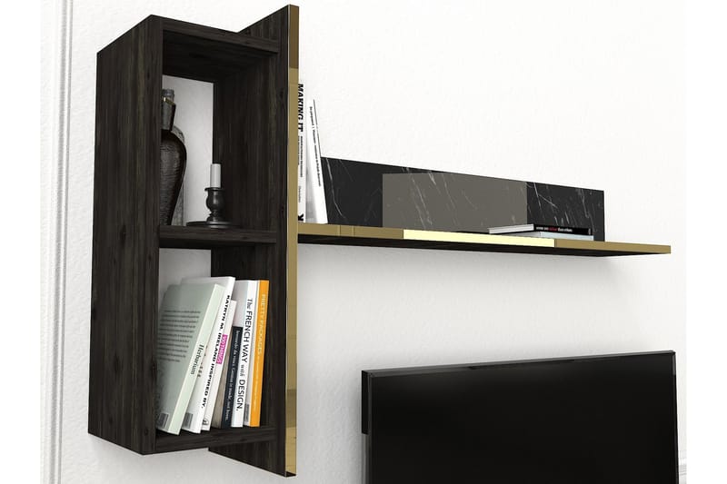 Veyron Tv-bænk 103,8 cm - Sort/Guld - Møbler - TV borde & mediemøbler - TV-borde