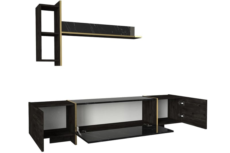 Veyron Tv-bænk 103,8 cm - Sort/Guld - Møbler - TV borde & mediemøbler - TV-borde