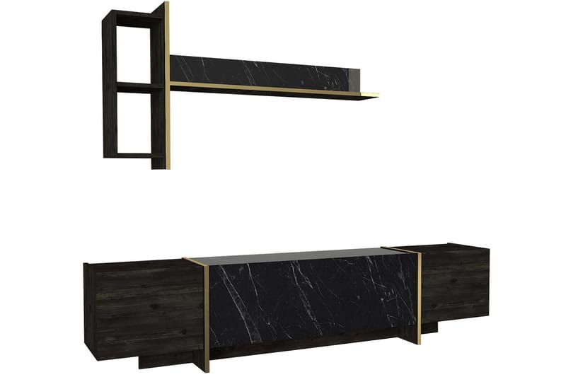 Veyron Tv-bænk 103,8 cm - Sort/Guld - Møbler - TV borde & mediemøbler - TV-borde