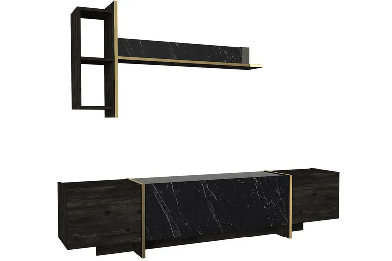 Veyron Tv-bænk 103,8 cm, Sort/Guld