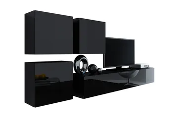 Vigo TV-møbelsæt 230x40x180 cm - Sort / hvid - Møbler - TV borde & mediemøbler - Tv-møbelsæt