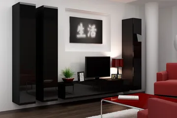 Vigo TV-møbelsæt 300x40x180 cm - Hvid - Møbler - TV borde & mediemøbler - Tv-møbelsæt