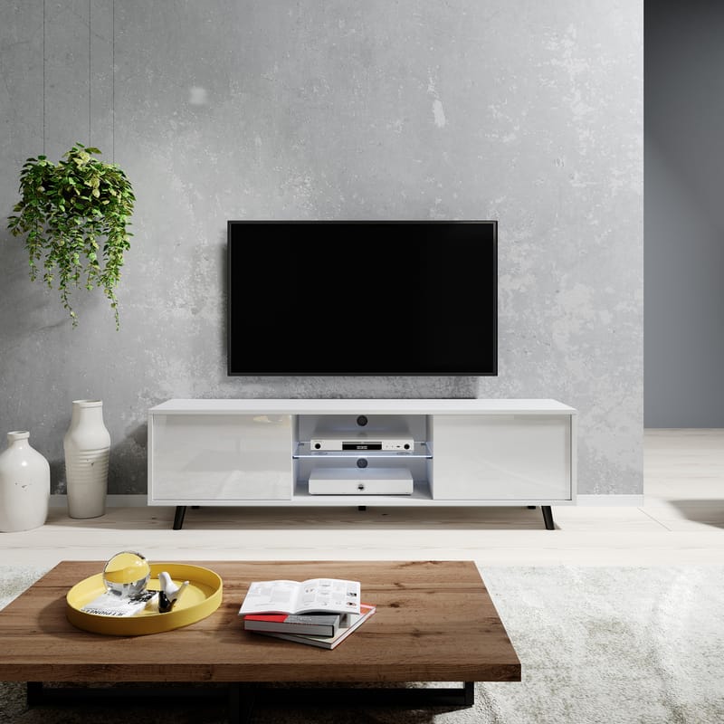 Vipan TV-bænk 140 cm - Hvid - Møbler - TV borde & mediemøbler - TV-borde
