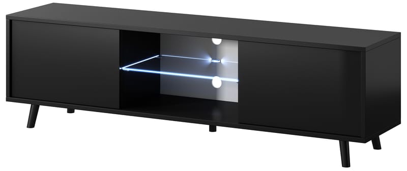 Vipan TV-bænk 140 cm - Sort - Møbler - TV borde & mediemøbler - TV-borde