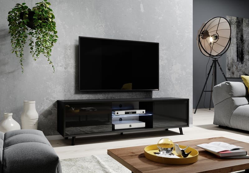 Vipan TV-bænk 140 cm - Sort - Møbler - TV borde & mediemøbler - TV-borde