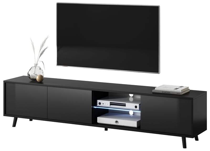 Vipan TV-bænk 175 cm - Sort - Møbler - TV borde & mediemøbler - TV-borde