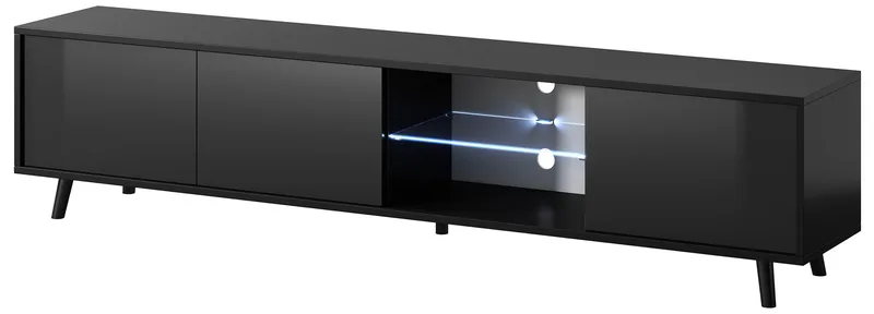 Vipan TV-bænk 175 cm - Sort - Møbler - TV borde & mediemøbler - TV-borde