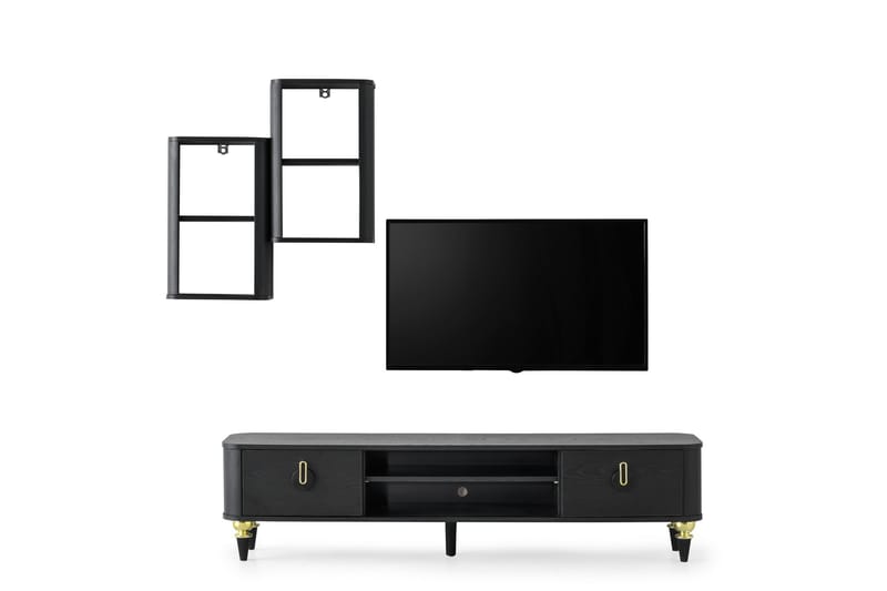 Viraa TV-Bord 180 cm - Guld/Sort - TV-borde
