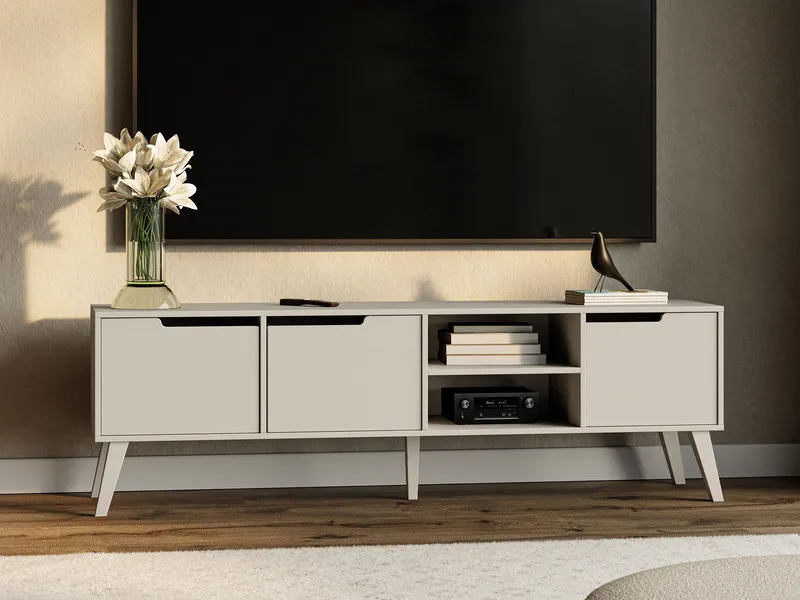 Virello TV-bænk 180 cm - beige - Møbler - TV borde & mediemøbler - TV-borde