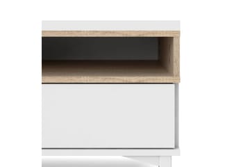 Virender Gulvstående TV-bænk 155,7 cm med Opbevaring i Eg - Hvid|Beige - Møbler - TV borde & mediemøbler - TV-borde