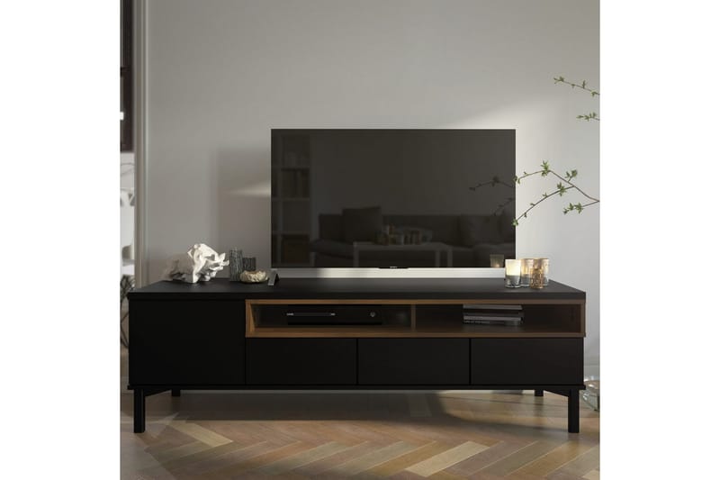 Virender TV-stativ 48 cm - Sort/Natur - Møbler - TV borde & mediemøbler - Mediestativ & vægbeslag