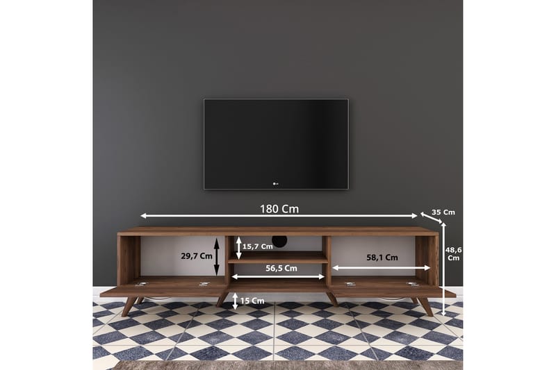 Virkesbo TV-Bord 180 cm - Brun - TV-borde