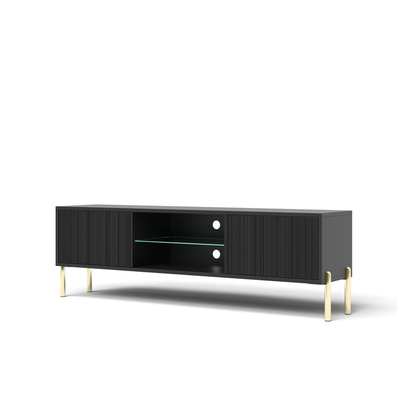 Virmani TV-bænk 135 cm - Sort - Møbler - TV borde & mediemøbler - TV-borde