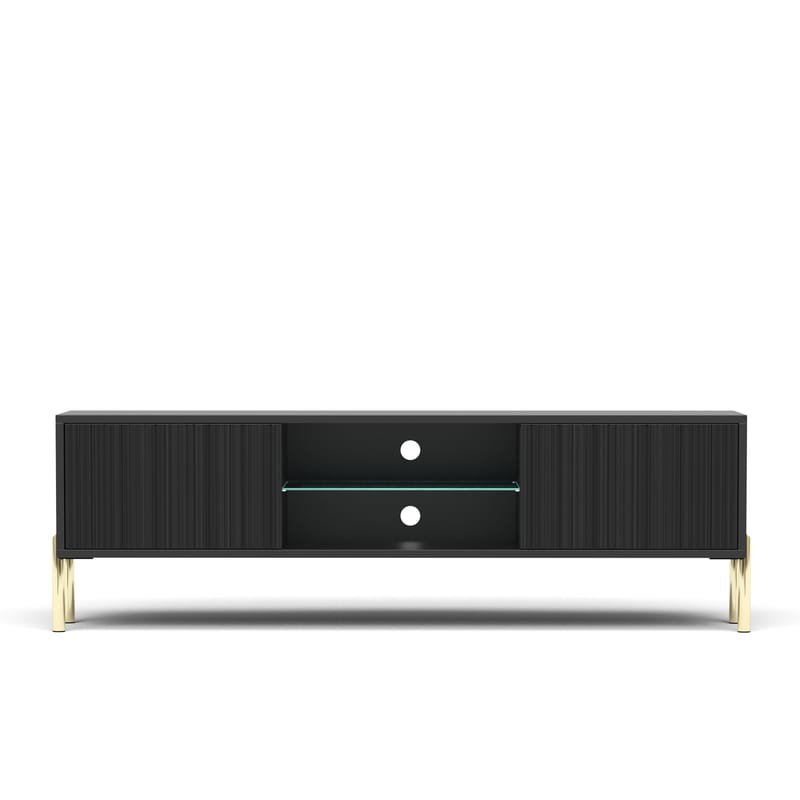 Virmani TV-bænk 135 cm - Sort - Møbler - TV borde & mediemøbler - TV-borde