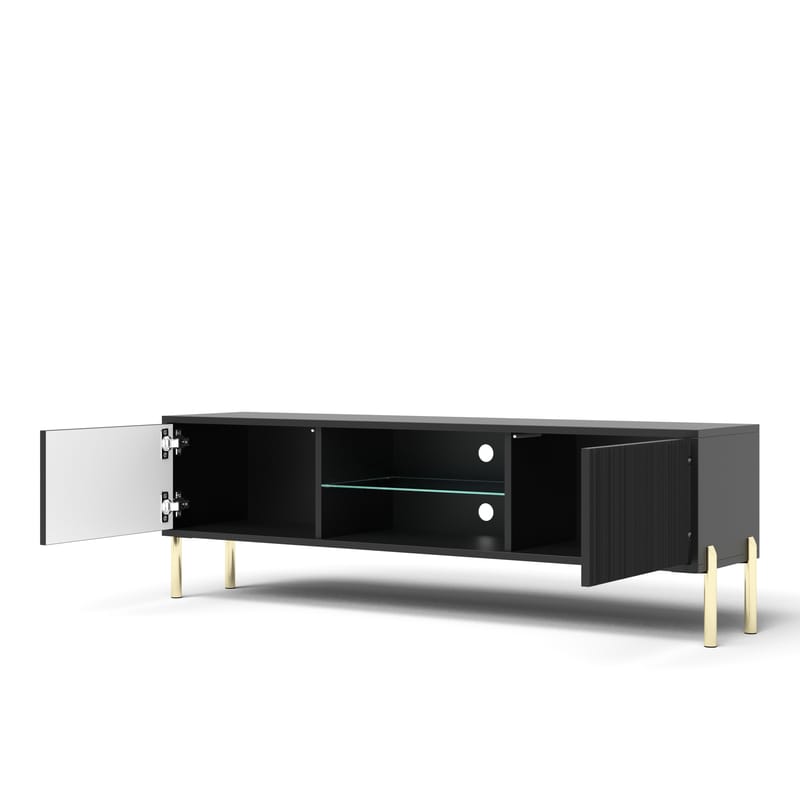 Virmani TV-bænk 135 cm - Sort - Møbler - TV borde & mediemøbler - TV-borde