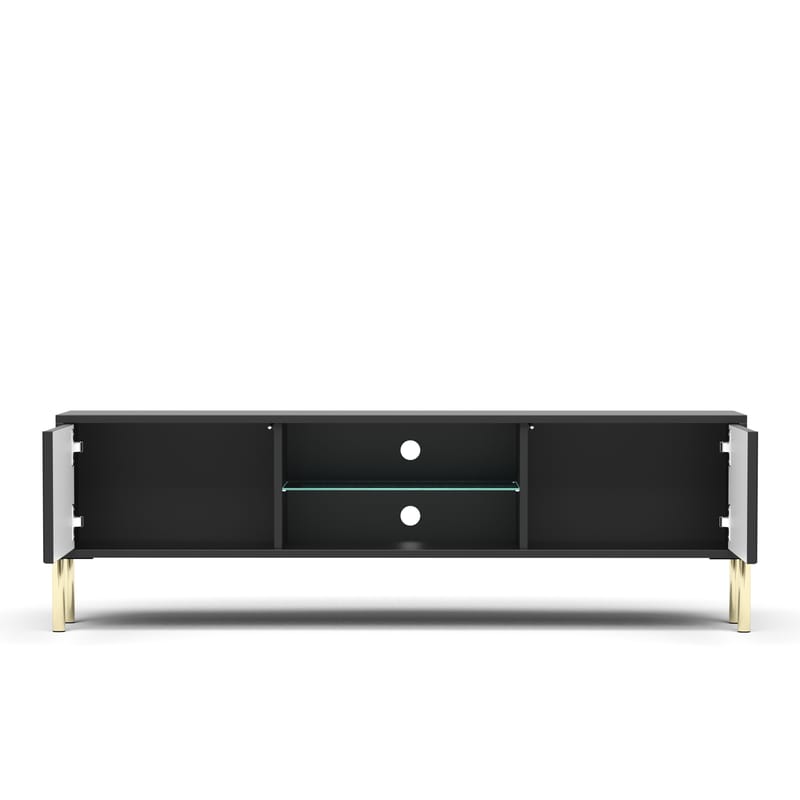 Virmani TV-bænk 135 cm - Sort - Møbler - TV borde & mediemøbler - TV-borde