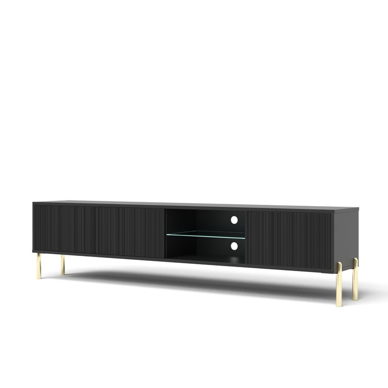 Virmani TV-bænk 175 cm - Sort - Møbler - TV borde & mediemøbler - TV-borde
