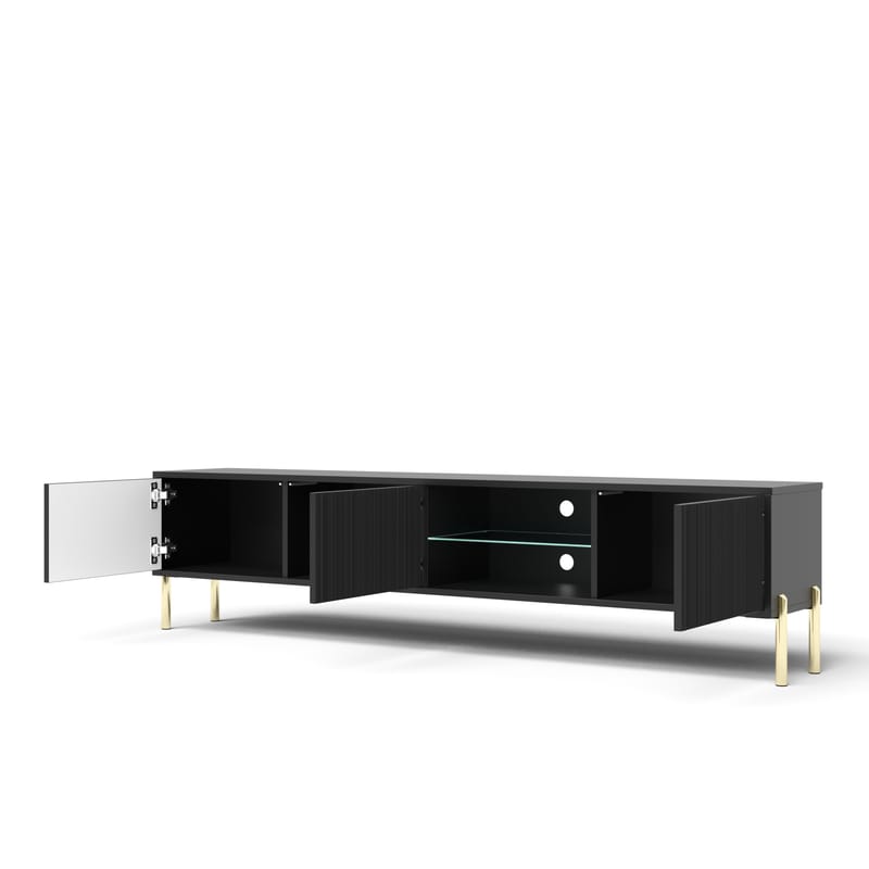 Virmani TV-bænk 175 cm - Sort - Møbler - TV borde & mediemøbler - TV-borde