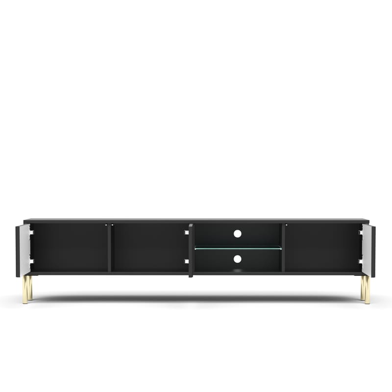 Virmani TV-bænk 175 cm - Sort - Møbler - TV borde & mediemøbler - TV-borde