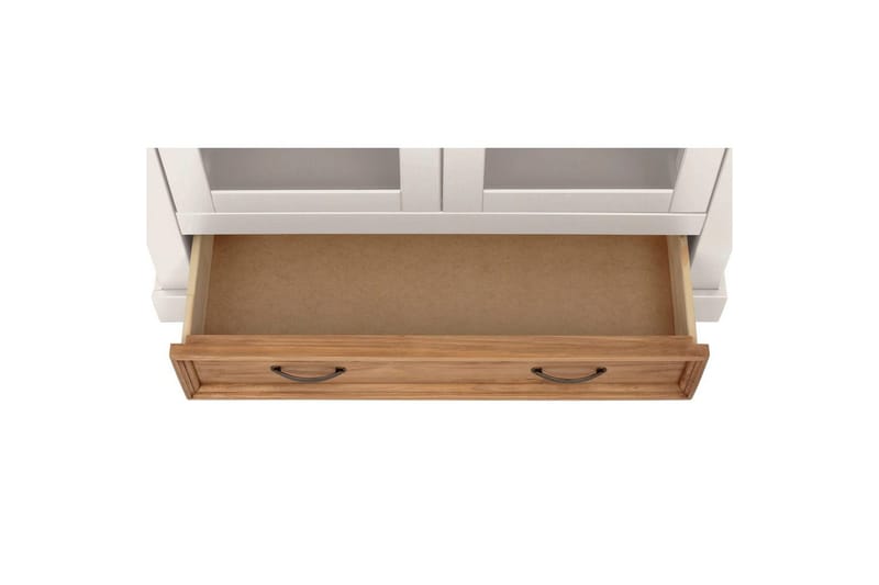 Vitrine Selma Hvid/Plet/Voks - Hvid/Plet/Voks - Opbevaring - Skab - Vitrineskabe
