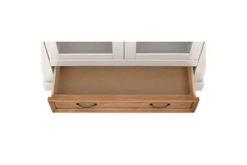 Vitrine Selma Hvid/Plet/Voks - Hvid/Plet/Voks - Opbevaring - Skab - Vitrineskabe
