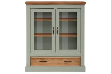 Vitrine Selma Salviegrøn/Plet/Voks - Salviegrøn/Plet/Voks - Opbevaring - Skab - Vitrineskabe