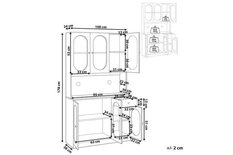 Vitrineskab Langford - Opbevaring - Skab - Vitrineskabe