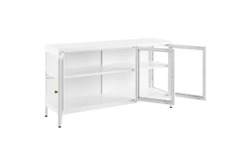 Vitrineskab Newport Hvid - Hvid - Opbevaring - Skab - Vitrineskabe