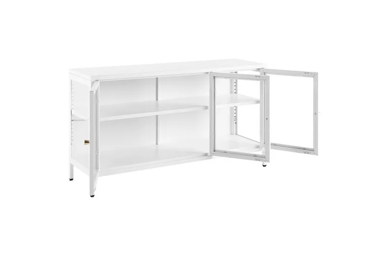 Vitrineskab Newport Hvid - Hvid - Opbevaring - Skab - Vitrineskabe