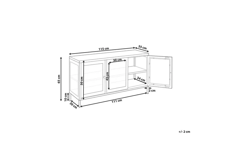 Vitrineskab Newport Hvid - Hvid - Opbevaring - Skab - Vitrineskabe