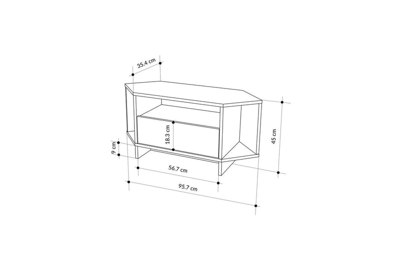 Viva Tv-bord 95,7 cm - Hvid - Møbler - TV borde & mediemøbler - TV-borde