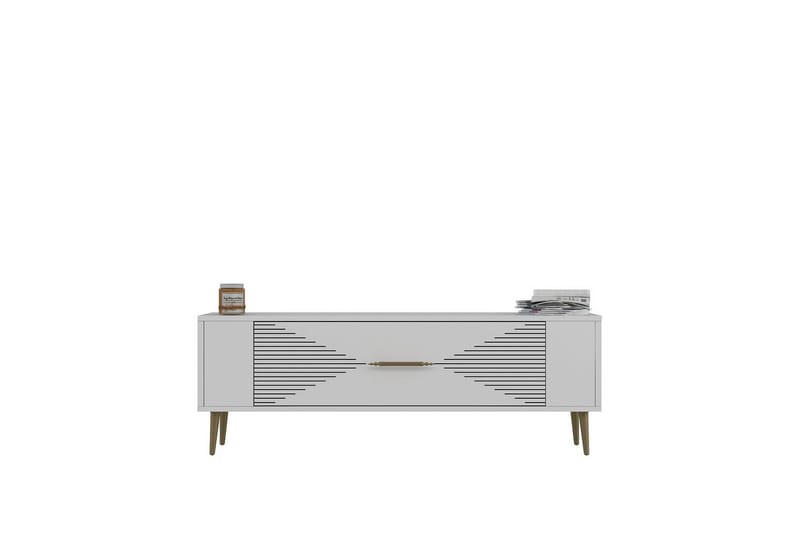 Vornis TV-bænk 120 cm - Hvid/Guld - Møbler - TV borde & mediemøbler - TV-borde